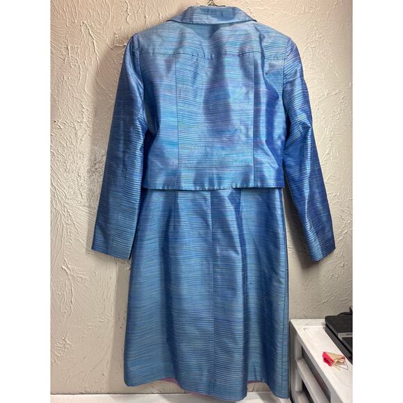 Kay Unger Womens Silk Beaded A-Line Dress With Jacket Outfit Evening Glam Size 8 - Picture 6 of 11